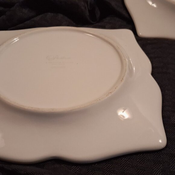 Princess House Pavillion Salad Plates White 8" Set of 2 VGUC - Picture 4 of 8